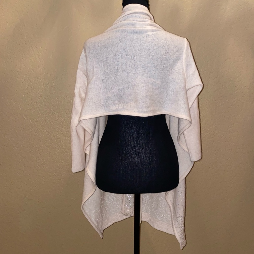 Wool Blend Angora Wrap With Sequins - image 2